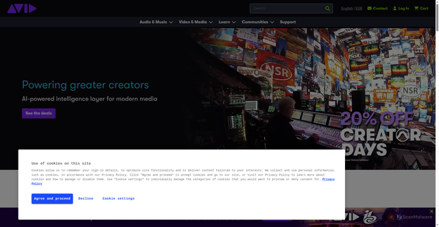Security scan screenshot of https://everywhere.avid.com