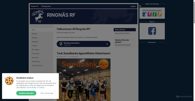 Security scan screenshot of https://ringnasrf.se