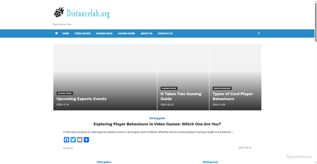 Security scan screenshot of https://www.distancelab.org/