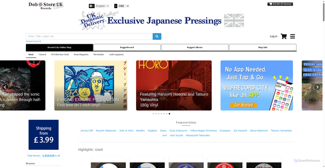 Security scan screenshot of https://www.dubstore.uk