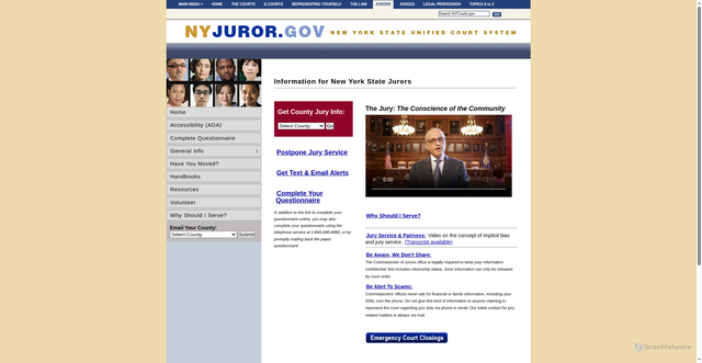 Security scan screenshot of https://nyjuror.gov/