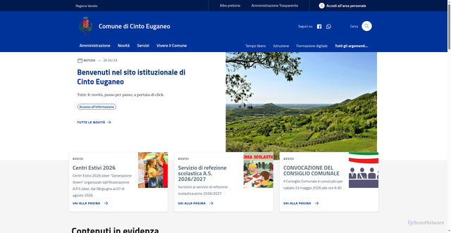 Security scan screenshot of https://www.comune.cintoeuganeo.pd.it