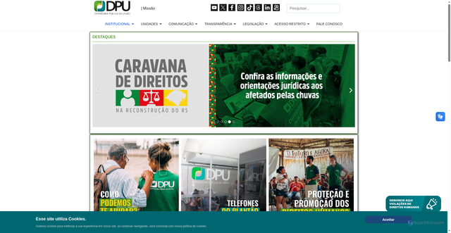 Security scan screenshot of https://www.dpu.def.br/