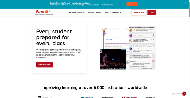 Security scan screenshot of https://perusall.com