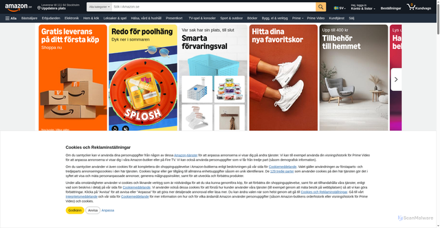 Security scan screenshot of https://www.amazon.se