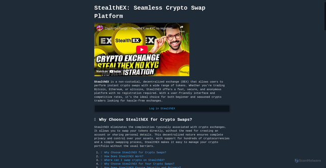 Security scan screenshot of https://stealthexi.org/