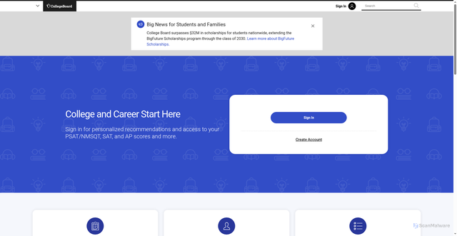 Security scan screenshot of https://collegeboard.org