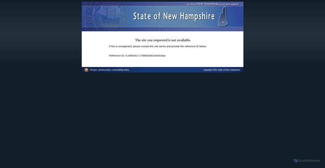 Security scan screenshot of www.app-support.nh.gov