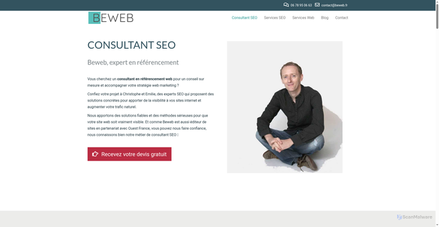 Security scan screenshot of https://beweb.fr