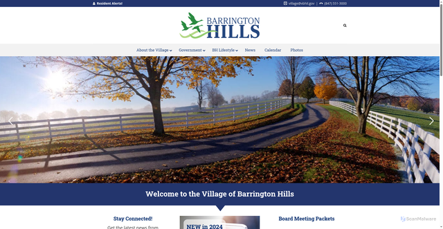 Security scan screenshot of http://barringtonhills-il.gov/