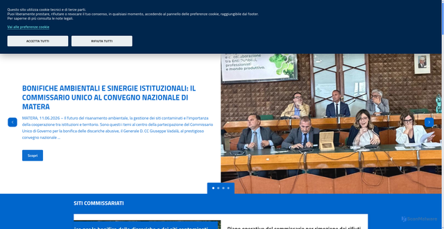 Security scan screenshot of https://www.commissariobonificadiscariche.governo.it