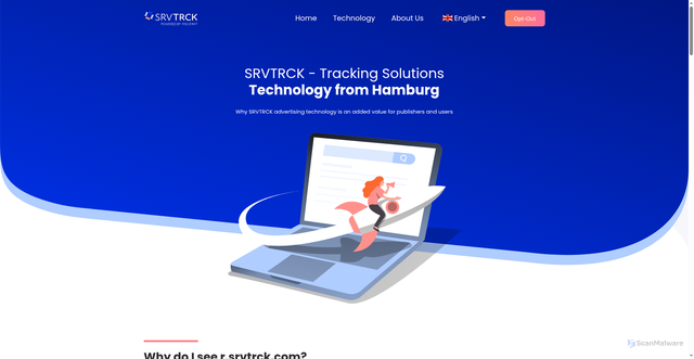 Security scan screenshot of https://srvtrck.com