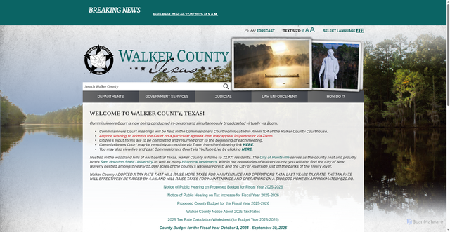 Security scan screenshot of https://www.co.walker.tx.us/
