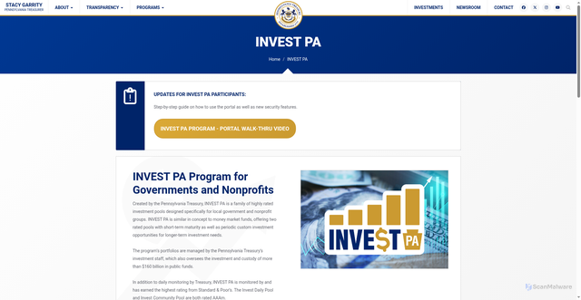 Security scan screenshot of https://painvest.gov/