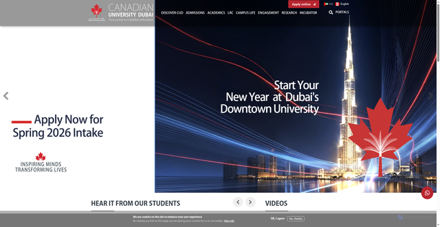 Security scan screenshot of https://www.cud.ac.ae/