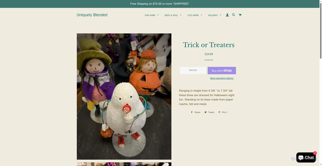 Security scan screenshot of https://uniquelyblendedinc.com/products/trick-or-treaters?srsltid=AfmBOoqrOUtskje4hBMbH8WX-6D5iYvEL1FKfgNxslX-IXkNmi7gVFUu