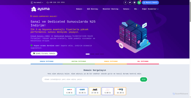 Security scan screenshot of https://aysima.net