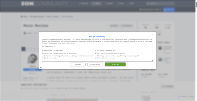 Security scan screenshot of https://boards.soapoperanetwork.com/topic/66770-movie-reviews/