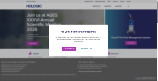 Security scan screenshot of https://www.hologic.com.au