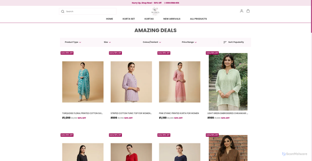 Security scan screenshot of https://thewomenplus.com/AMAZING-DEALS/collection/uG3JrnqP