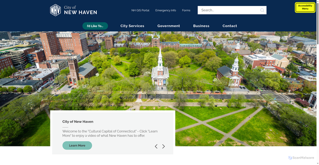 Security scan screenshot of https://www.newhavenct.gov/
