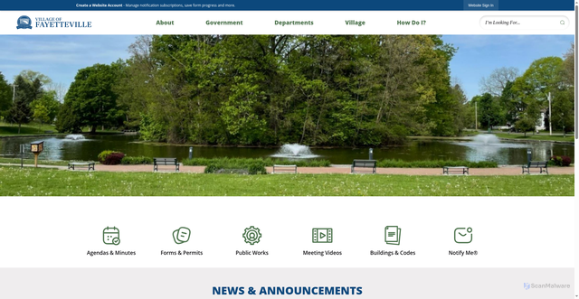 Security scan screenshot of https://fayettevilleny.gov/