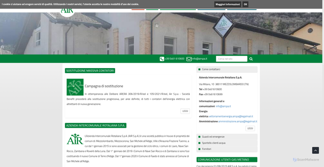 Security scan screenshot of https://www.airspa.it/