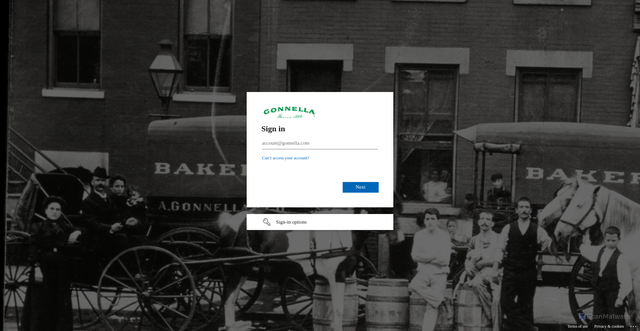Security scan screenshot of https://gonnella-my.sharepoint.com