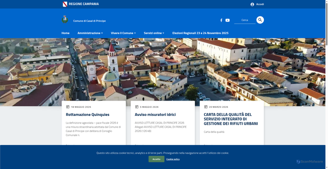 Security scan screenshot of https://www.comunecasaldiprincipe.it