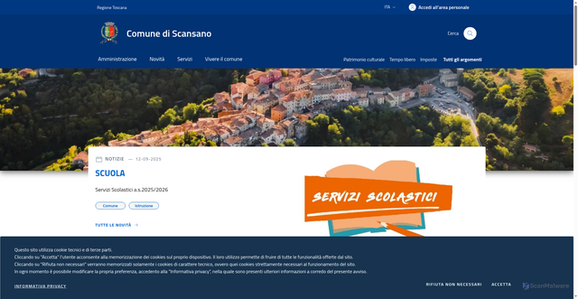 Security scan screenshot of https://www.comune.scansano.gr.it/