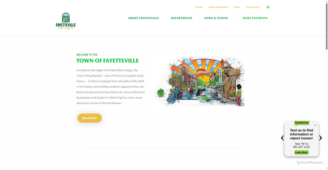Security scan screenshot of https://fayettevillewv.gov/