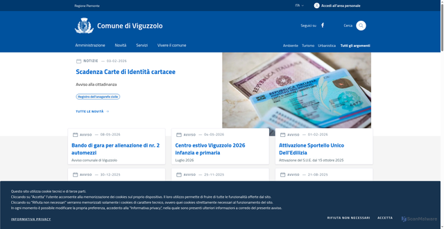 Security scan screenshot of https://www.comune.viguzzolo.al.it/