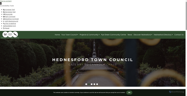Security scan screenshot of https://www.hednesford-tc.gov.uk/