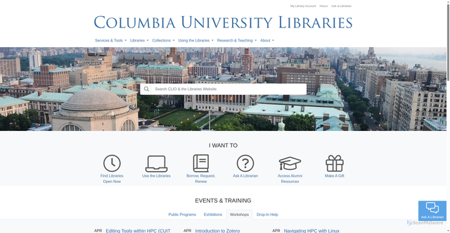 Security scan screenshot of https://library.columbia.edu