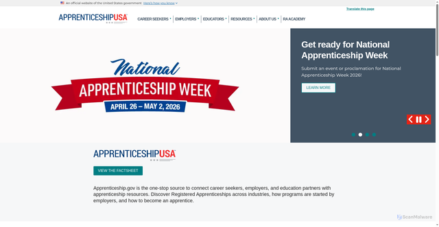 Security scan screenshot of https://www.apprenticeship.gov/