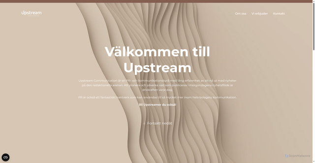 Security scan screenshot of https://upstreamcom.se