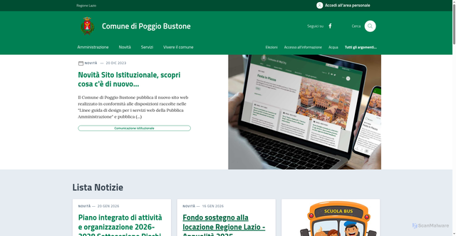 Security scan screenshot of https://www.comune.poggiobustone.ri.it/