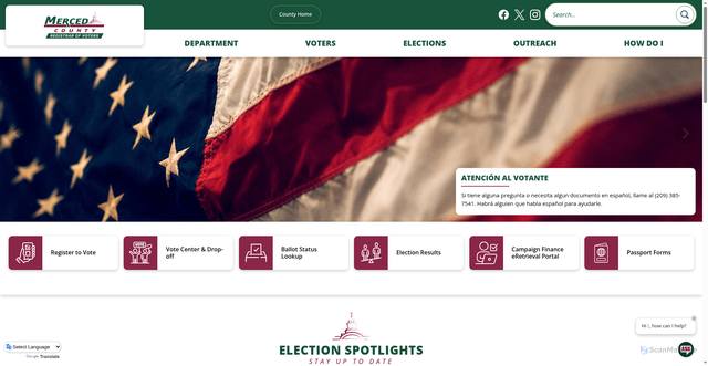 Security scan screenshot of https://www.countyofmerced.com/3878