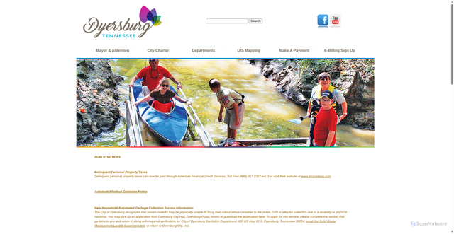 Security scan screenshot of https://dyersburgtn.gov/