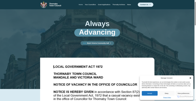 Security scan screenshot of https://thornabytowncouncil.gov.uk/