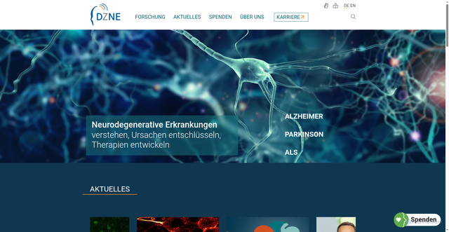 Security scan screenshot of https://www.dzne.de/