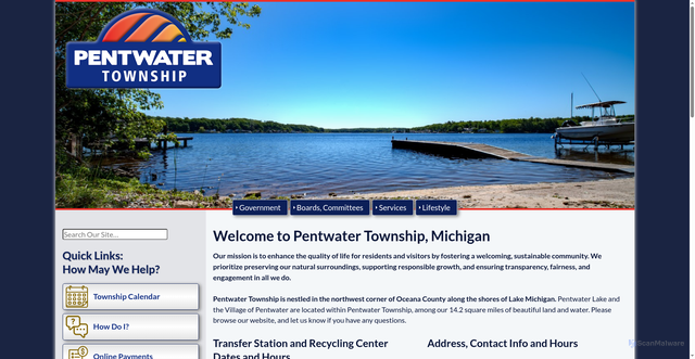 Security scan screenshot of https://pentwatertownshipmi.gov/