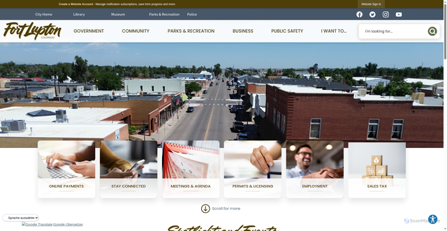 Security scan screenshot of https://fortluptonco.gov/