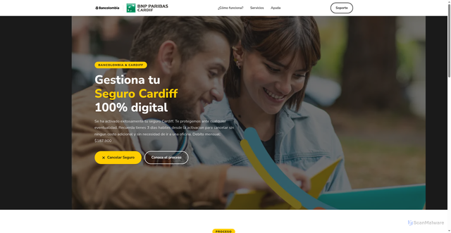 Security scan screenshot of https://www.segurocardiffbancolh360.vercel.app/
