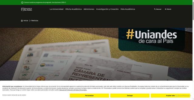 Security scan screenshot of https://www.uniandes.edu.co/es/noticias/gobierno-y-politica/que-se-elige-en-las-elecciones-del-8-de-marzo-en-colombia