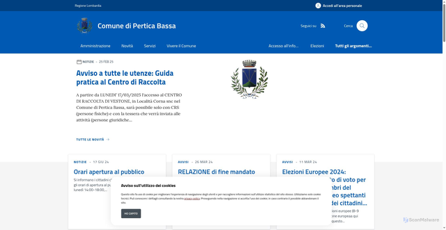 Security scan screenshot of https://www.comune.perticabassa.bs.it/