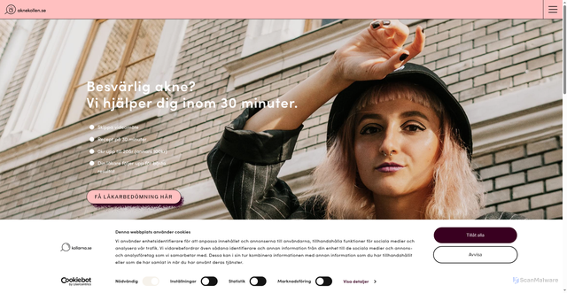 Security scan screenshot of https://aknekollen.se/