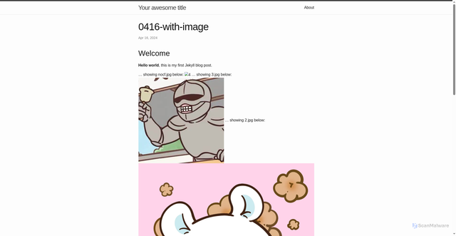 Security scan screenshot of https://mypage-24.dwan.tech/2024/04/16/new-with-img.html