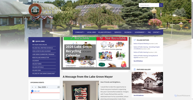 Security scan screenshot of https://lakegroveny.gov/