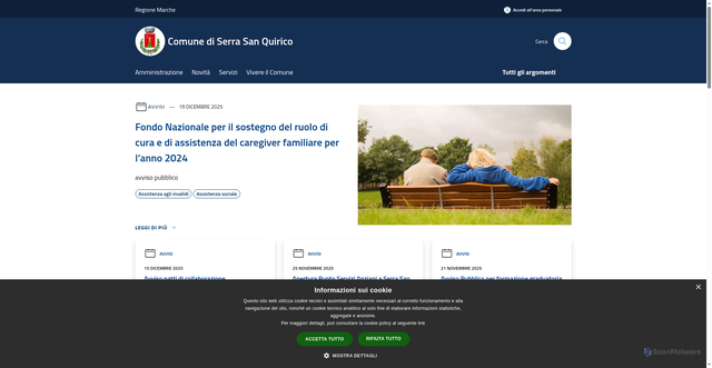 Security scan screenshot of https://www.comune.serrasanquirico.an.it/it